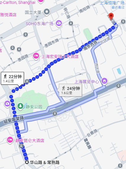 从善钟路返回小沙渡路步行路线